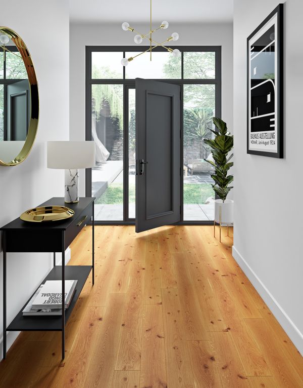farmhouse natural oak lacquered engineered wood flooring