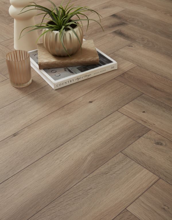 herringbone rustic oak