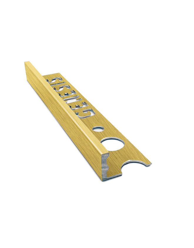 Aluminium Straight Edge Tile Trim - Brushed Brass