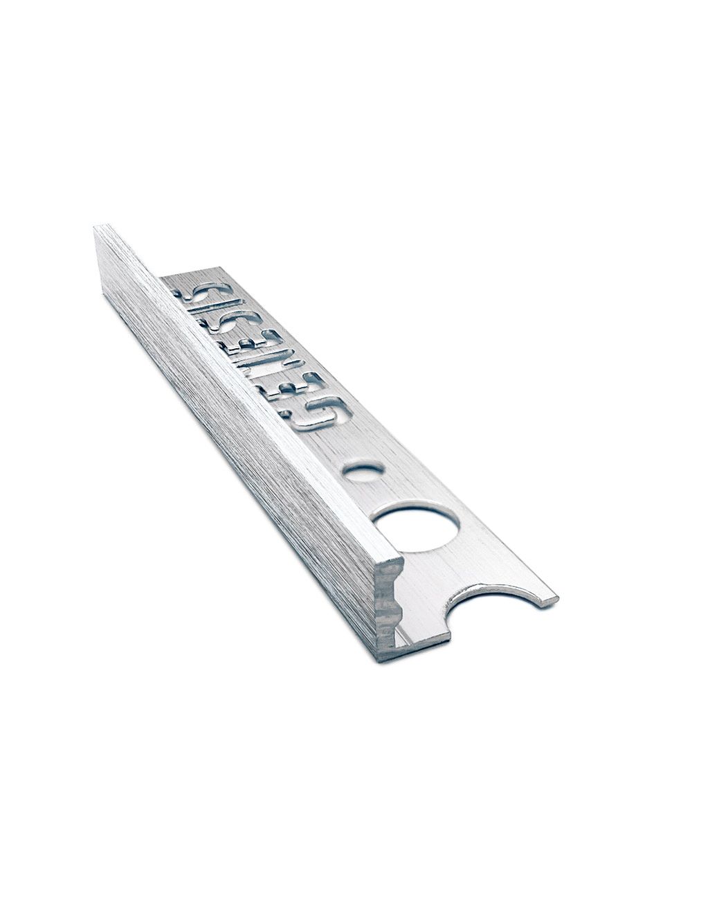 Aluminium Straight Edge Tile Trim - Brushed Silver