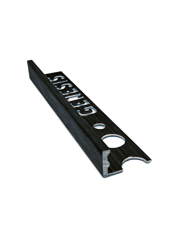 Aluminium Straight Edge Tile Trim - Brushed Black