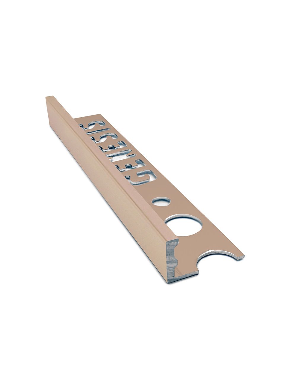 Aluminium Straight Edge Tile Trim - Bright Copper