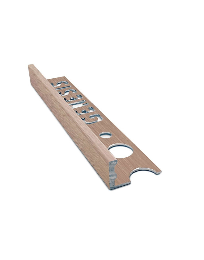 Aluminium Straight Edge Tile Trim - Brushed Copper