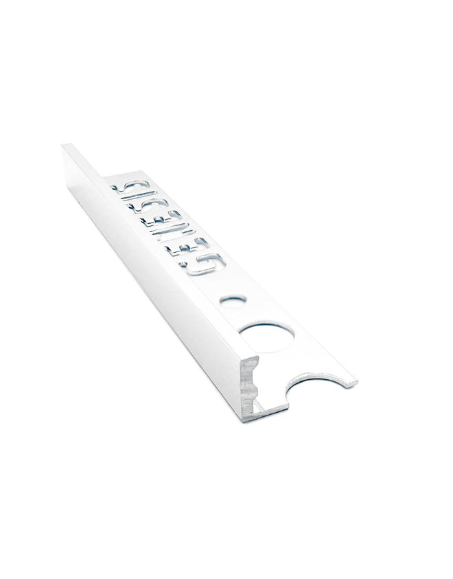 Aluminium Straight Edge Tile Trim - Matt White