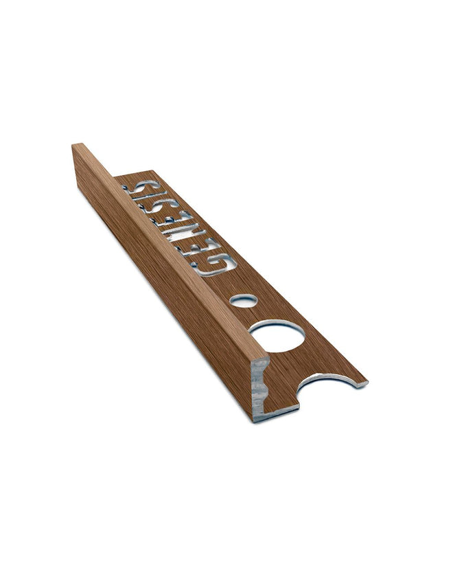 Aluminium Straight Edge Tile Trim - Brushed Auburn