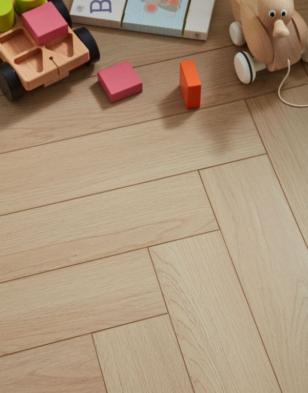 luxe herringbone vanilla oak laminate flooring