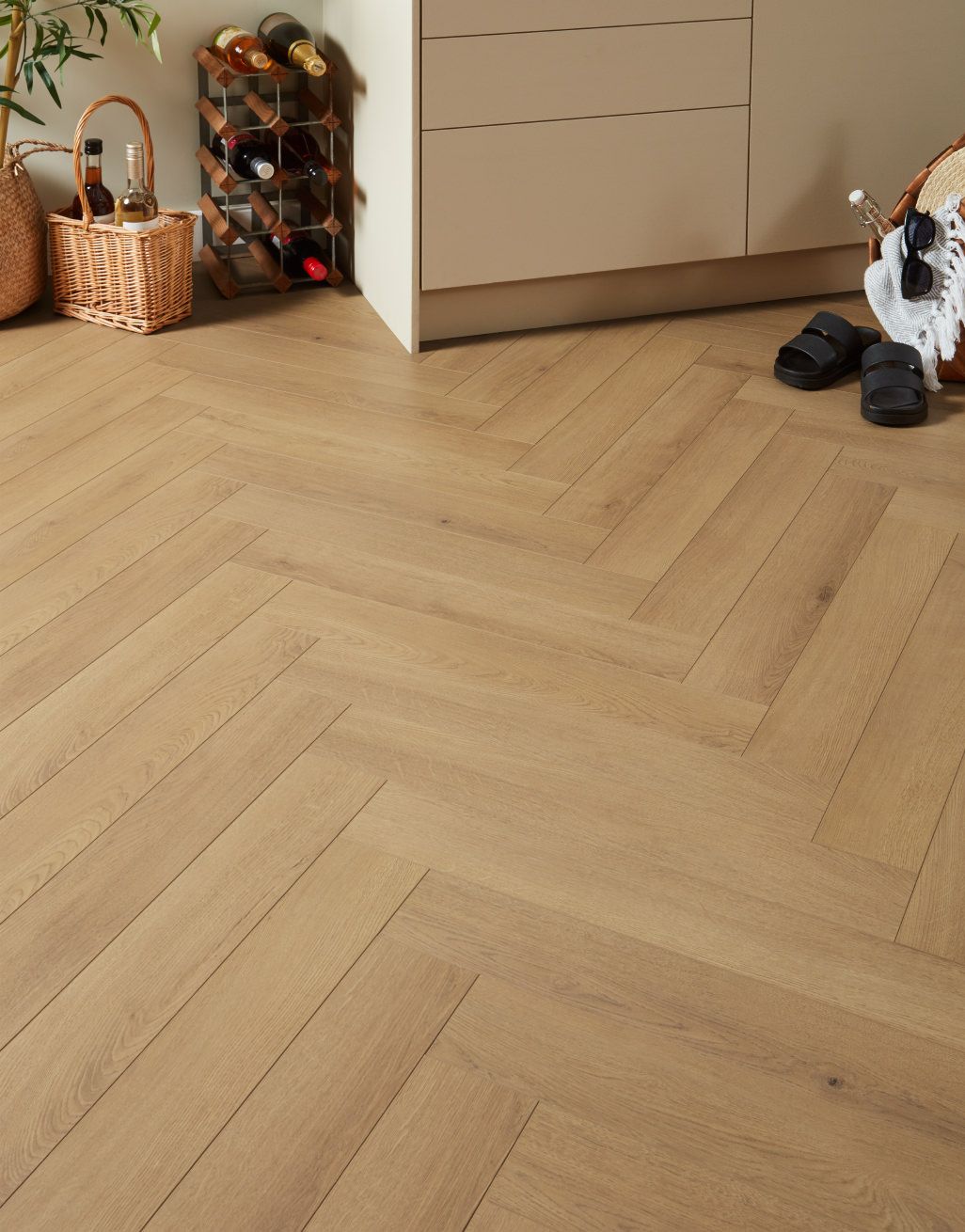 Luxe Herringbone - Natural Oak Laminate Flooring