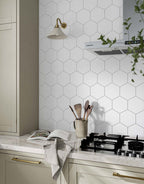 Eden White Hex - 16cm x 14cm