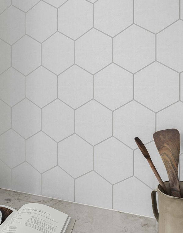 eden white hex 16cm x 14cm
