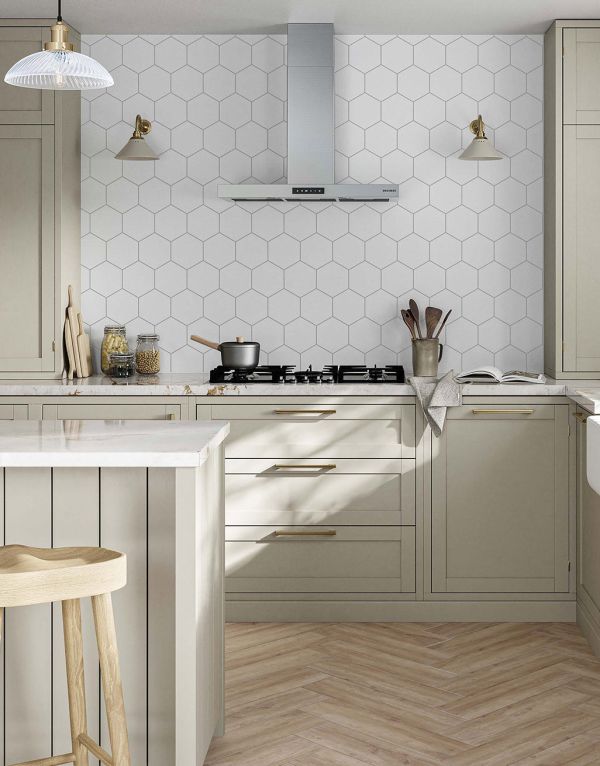 eden white hex 16cm x 14cm