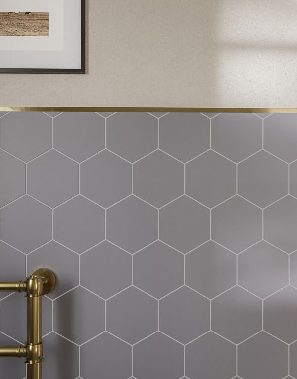 eden grey hex 16cm x 14cm