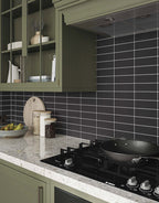 Corin Black Subway Tile - 5cm x 15cm