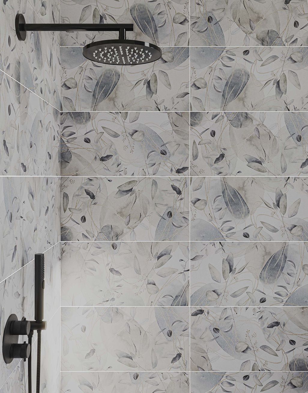 Flora Grey Patterned - 30cm x 60cm