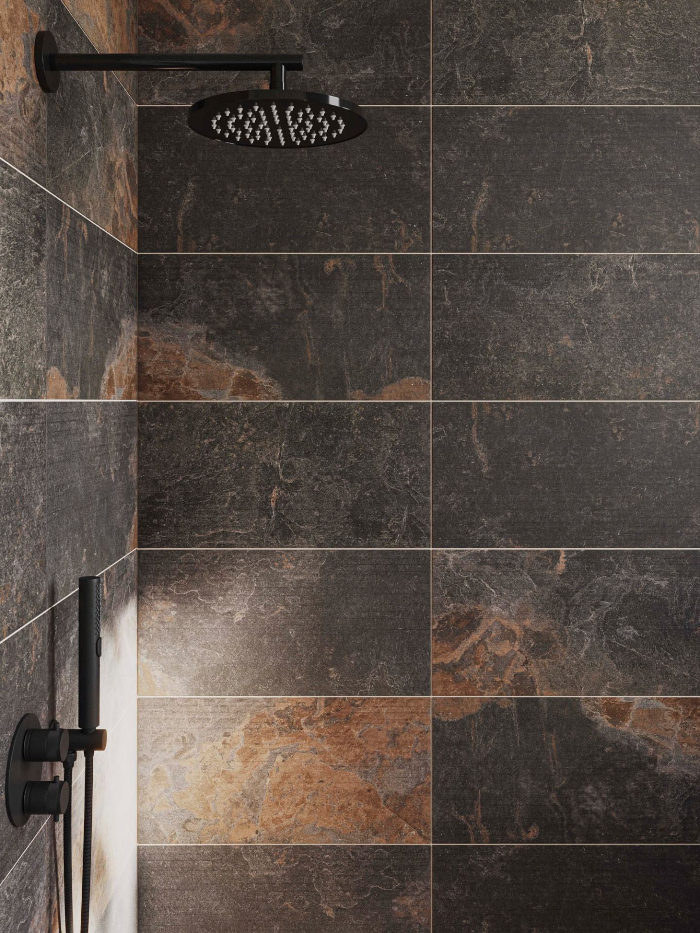 Liora Ribbed Rustic Slate - 30cm x 60cm