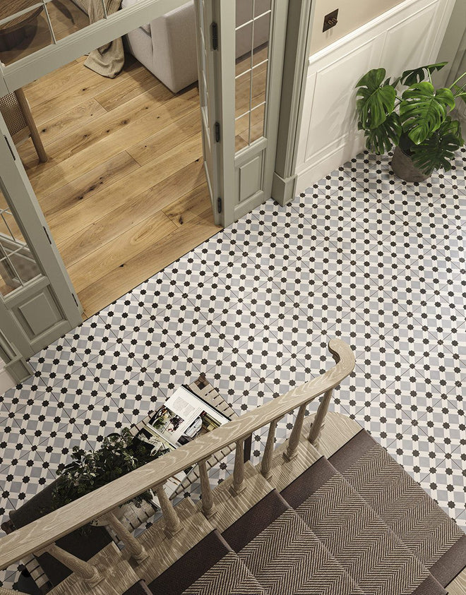 Atlas Sky Blue Victorian Tiles - 45cm x 45cm