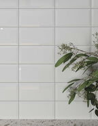 milena white beveled subway 10cm x 20cm