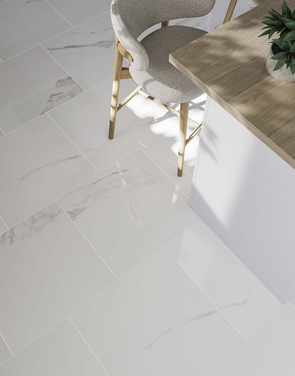 Elowen White Marble - 60cm x 60cm