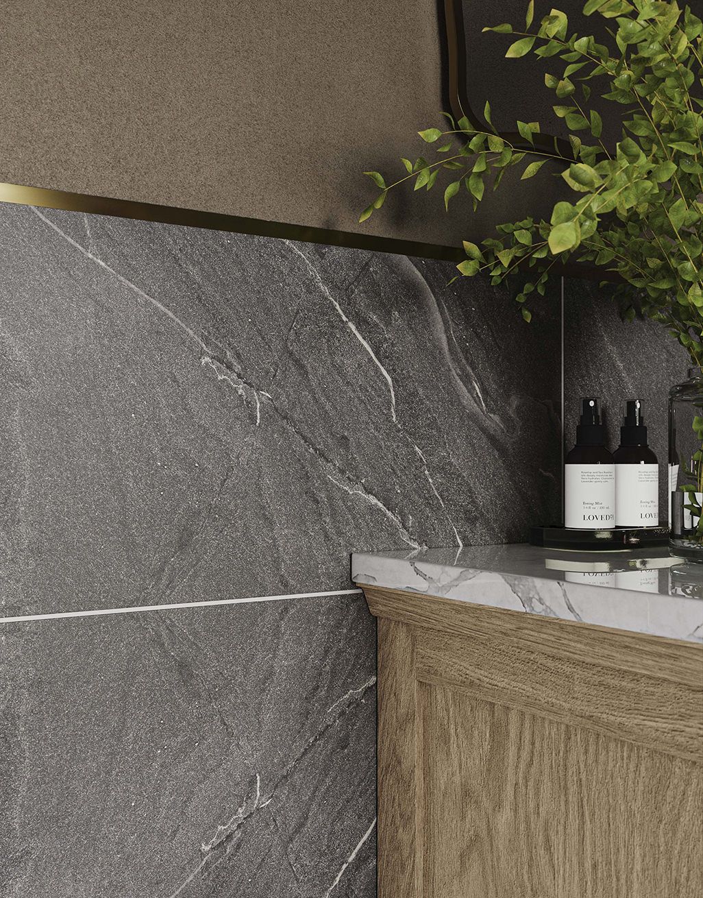 Ophelia Anthracite Stone - 30cm x 60cm