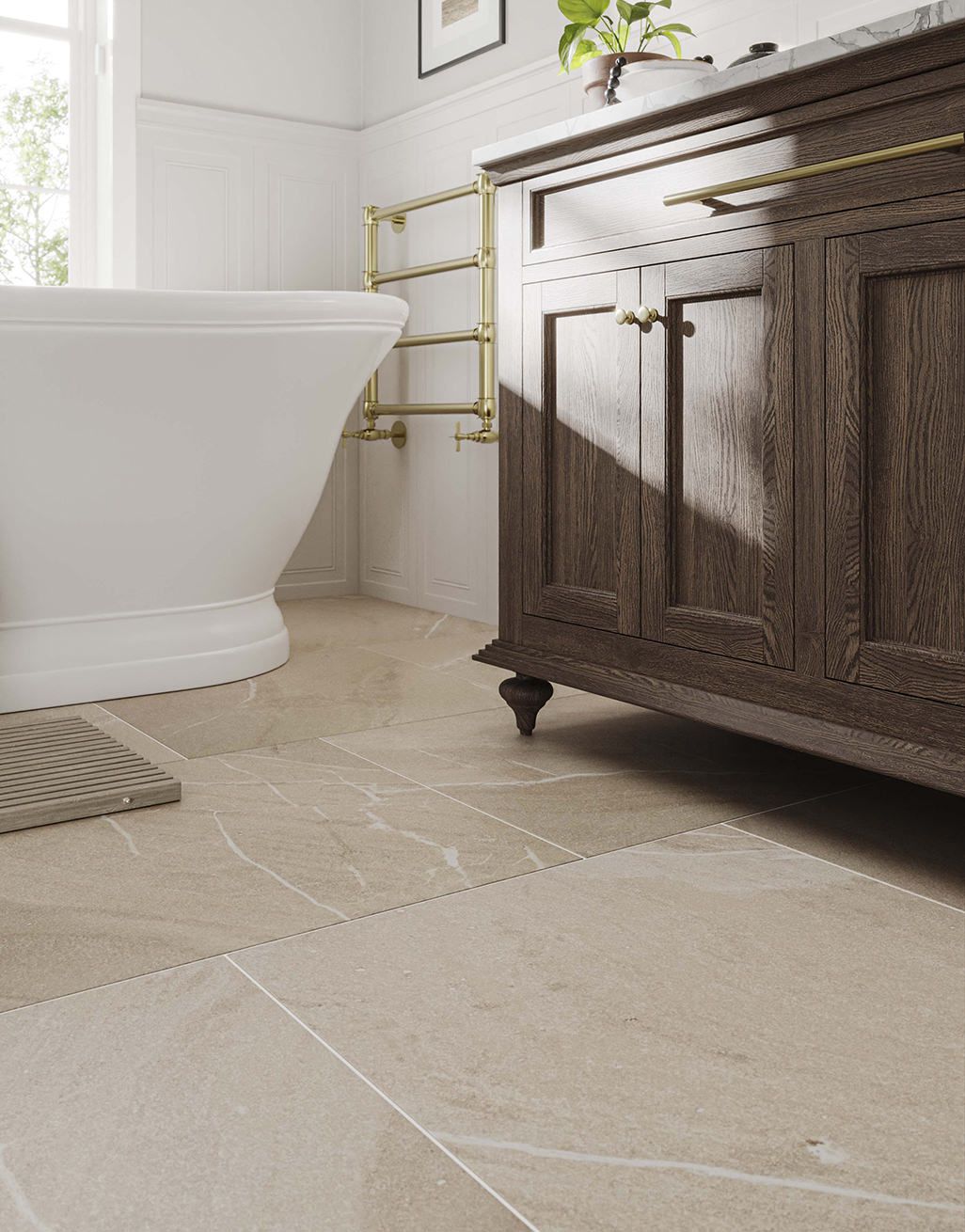 Ophelia Coastal Beige Stone - 60cm x 60cm