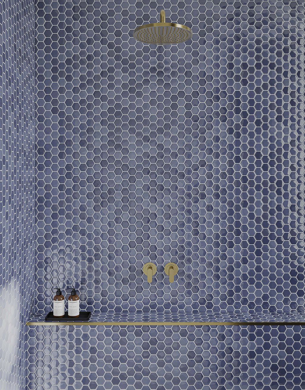 Aire Blue Hex Mosaic - 27.7cm x 44.5cm