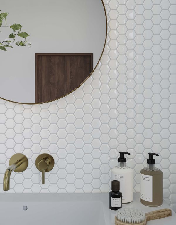 aire white hex mosaic 27 7cm x 44 5cm
