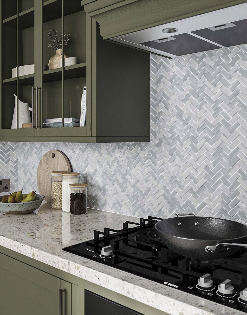 Thora Grey Herringbone Mosaic - 30cm x 31.6cm