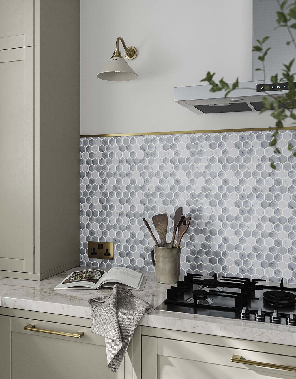 Mira Grey Stone Hex Mosaic - 30cm x 29cm