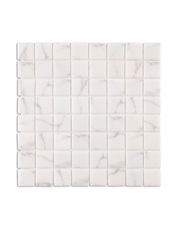 aven white marble square mosaic 32 5cm x 32 5cm
