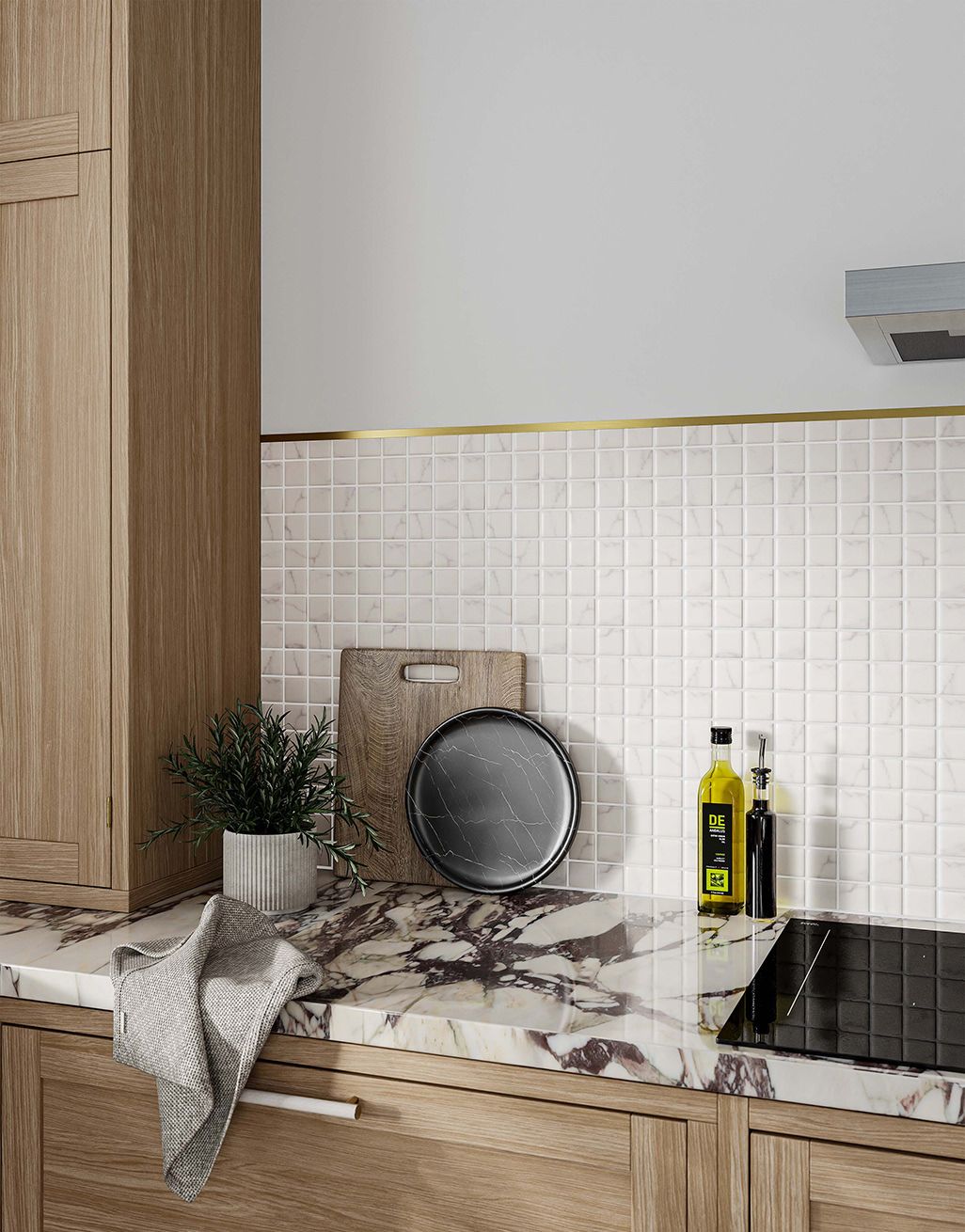 Aven White Marble Square Mosaic - 32.5cm x 32.5cm