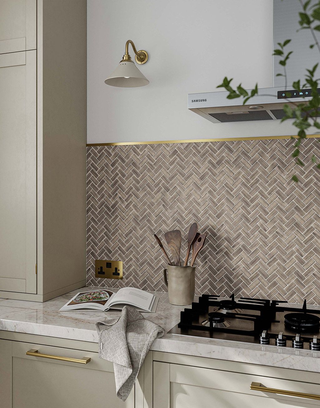 Thora Brown Herringbone Mosaic - 30cm x 31.6cm