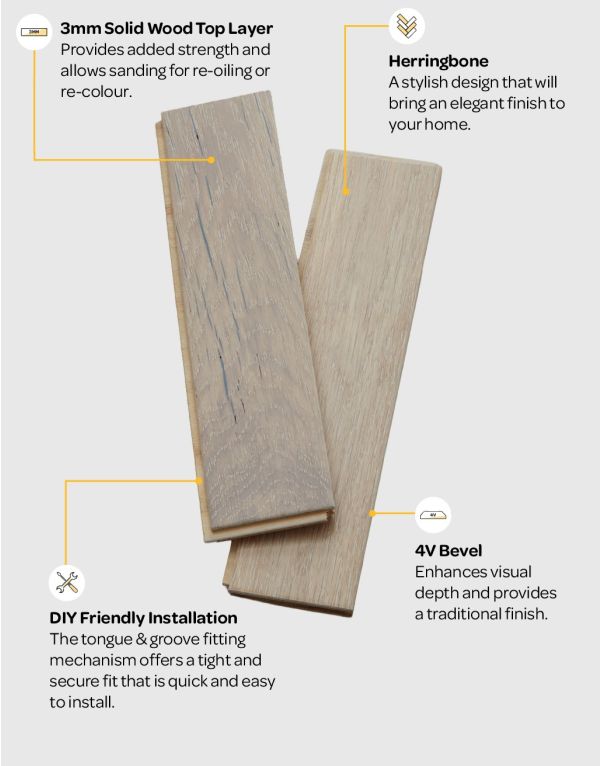 artisan herringbone scandi oak brushed lacquered engineered wood flooring 1