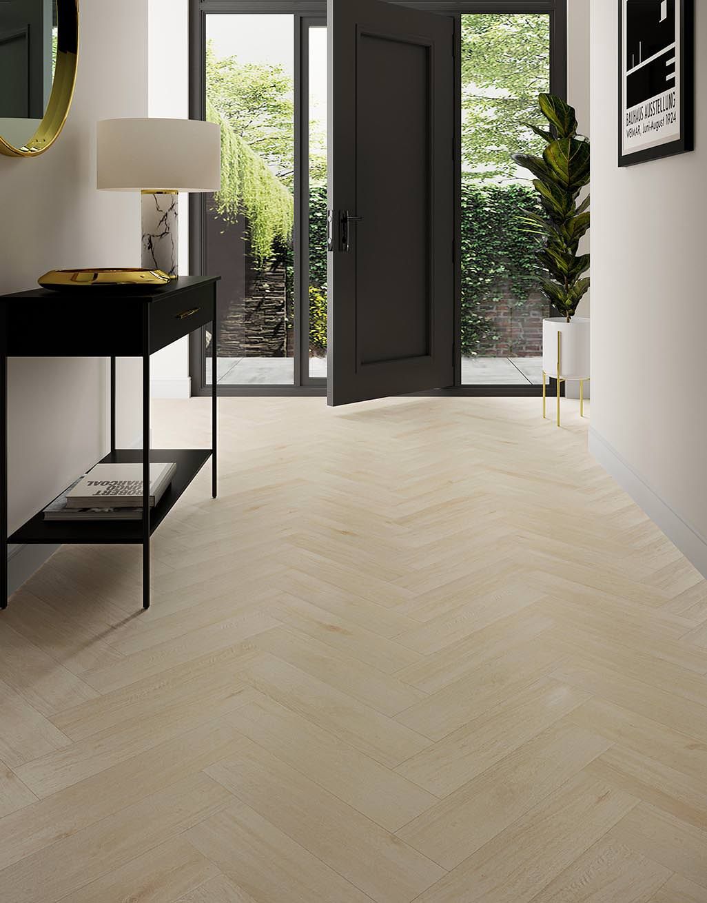 Augustus - Frosted Oak Herringbone - 15cm x 60cm