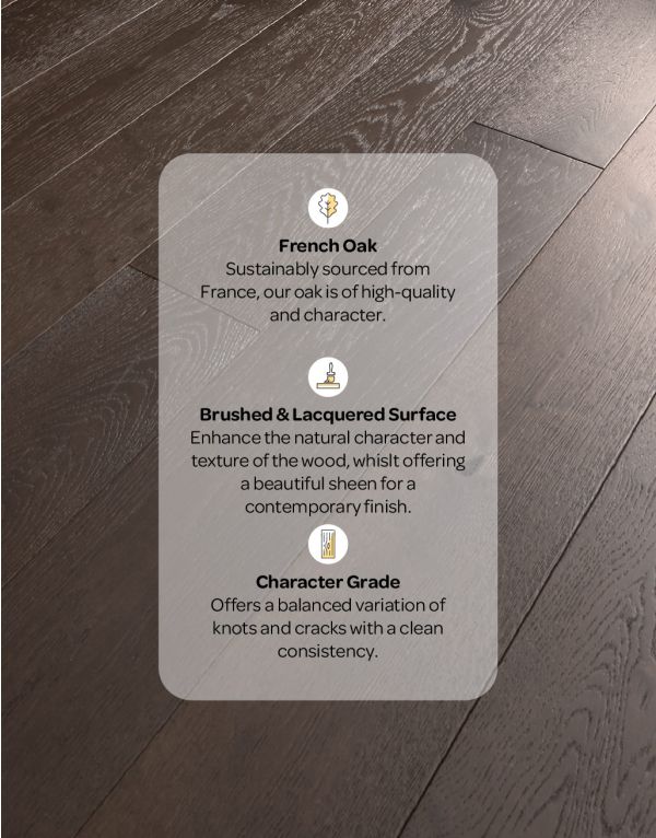 brooklyn coffee oak brushed lacquered engineered wood flooring