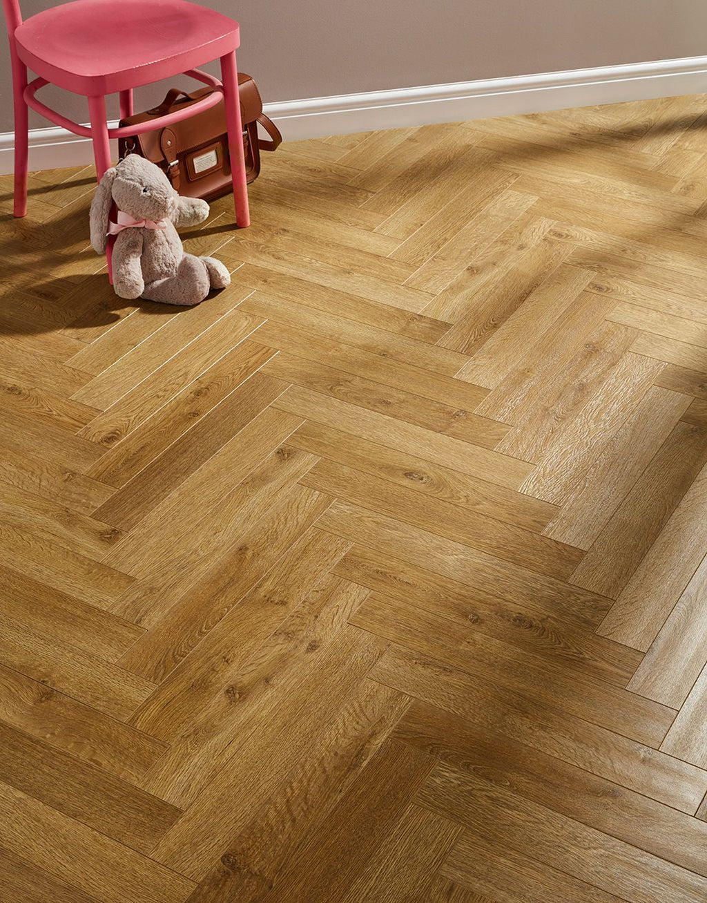Prime Herringbone - Golden Oak Laminate Flooring