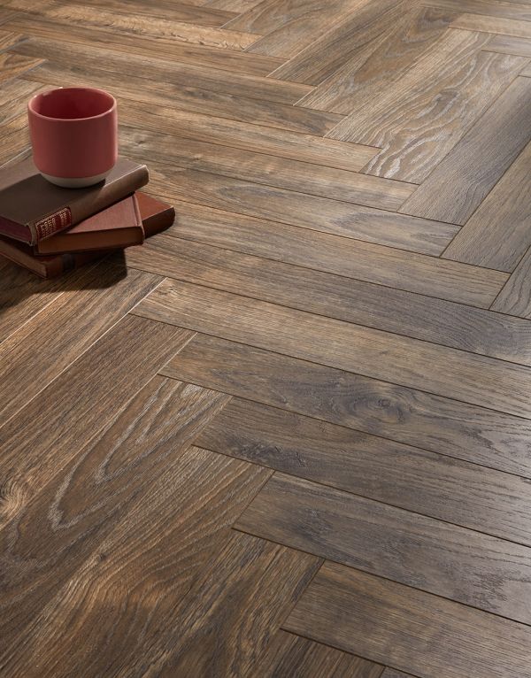vintage chateau herringbone antique brown laminate flooring