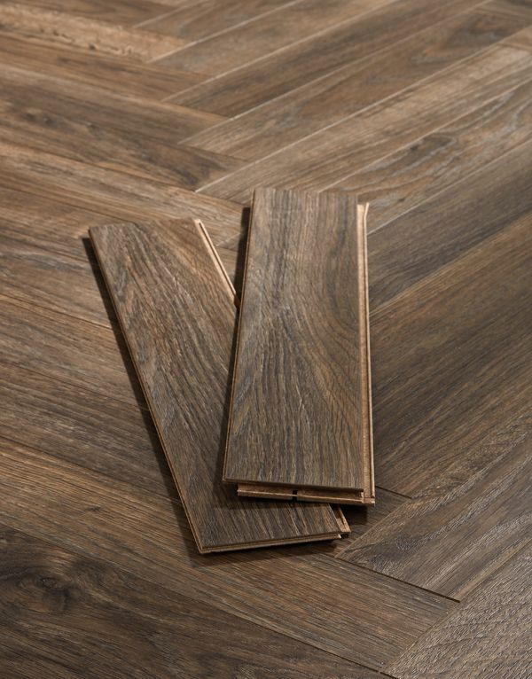 vintage chateau herringbone antique brown laminate flooring