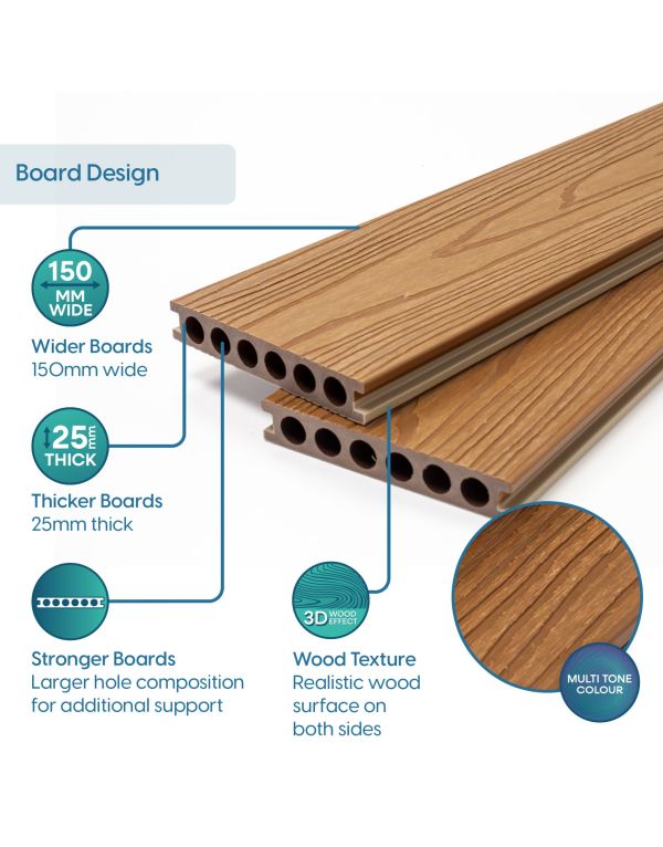 teak deluxe composite decking
