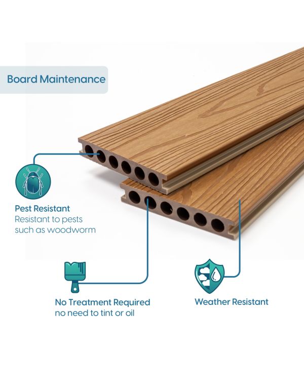 teak deluxe composite decking