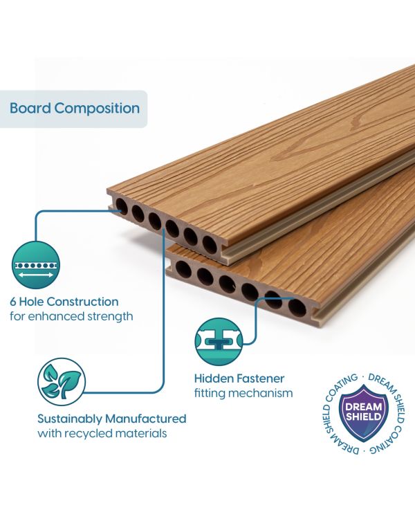 teak deluxe composite decking