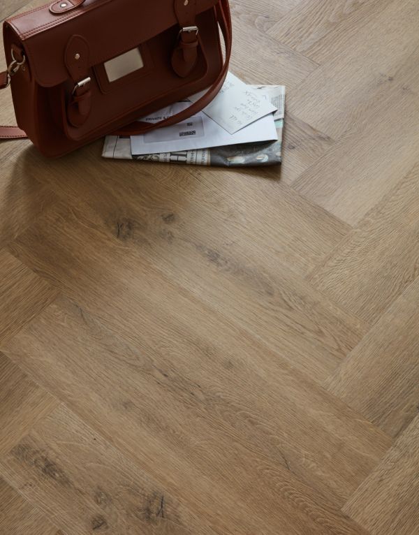 evocore essentials herringbone sandstone oak