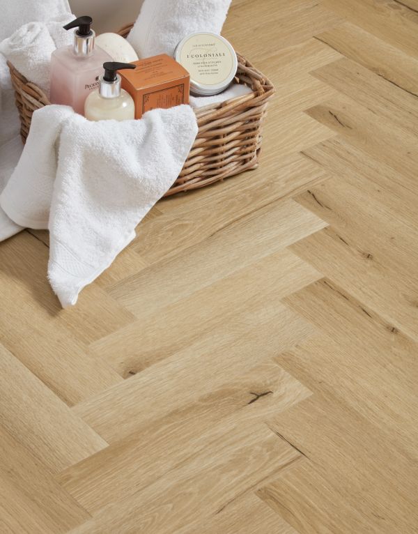 evocore classic herringbone natural weathered oak