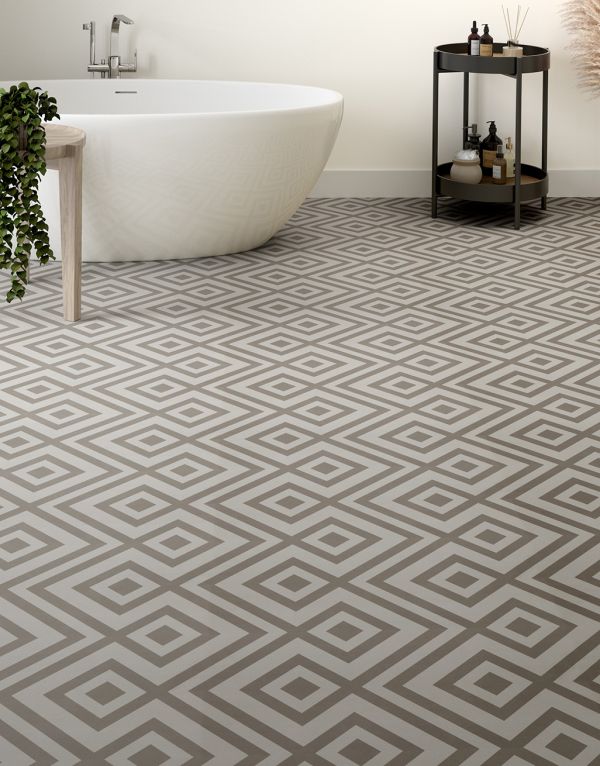 evocore premium patterned tile diamond grey