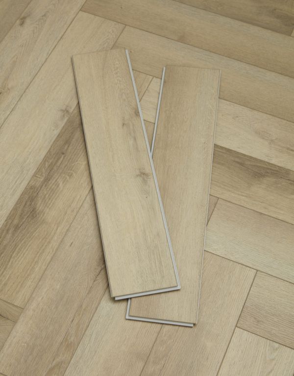 evocore premium herringbone light vanilla oak