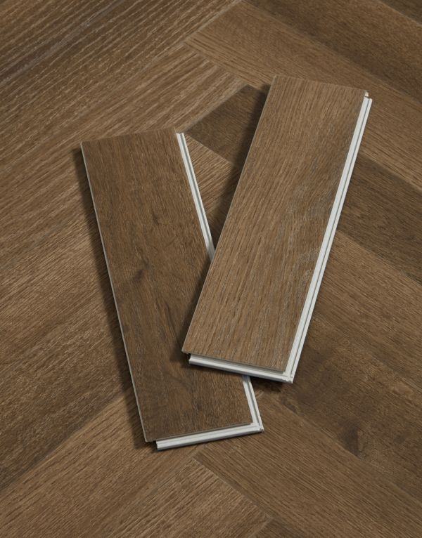 evocore classic herringbone woodland umber oak