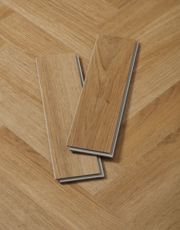 evocore classic herringbone golden harvest oak