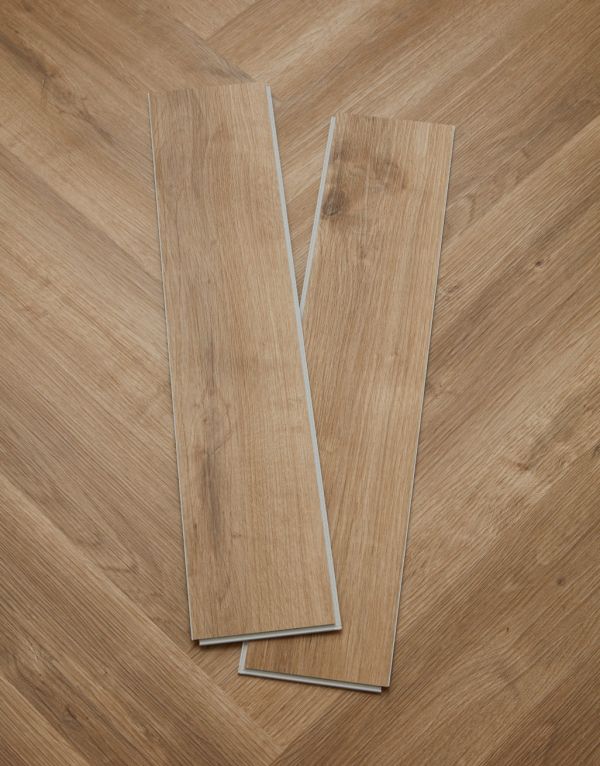evocore essentials herringbone light toffee oak