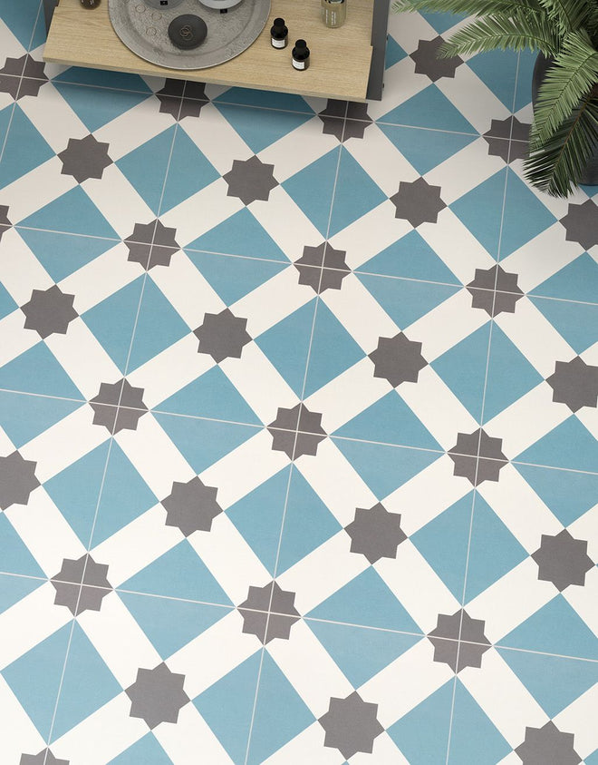 EvoCore Premium Patterned Tile - Azure Diamond