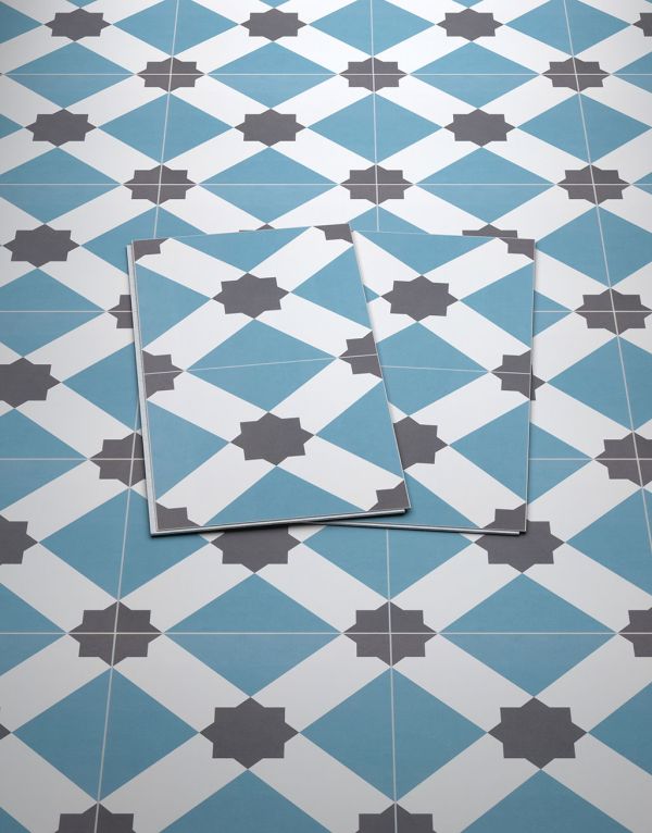 evocore premium patterned tile azure diamond