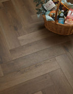 evocore premium herringbone golden smoked oak