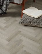 evocore classic herringbone oxford light grey oak